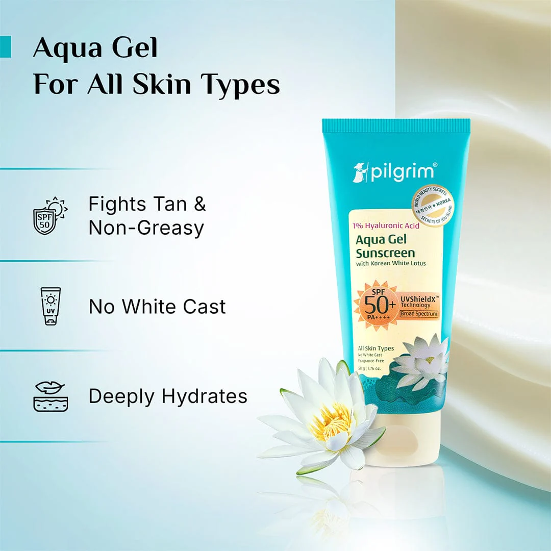 1% Hyaluronic Acid Aqua Sunscreen Gel SPF 50 PA++++ - Image 5