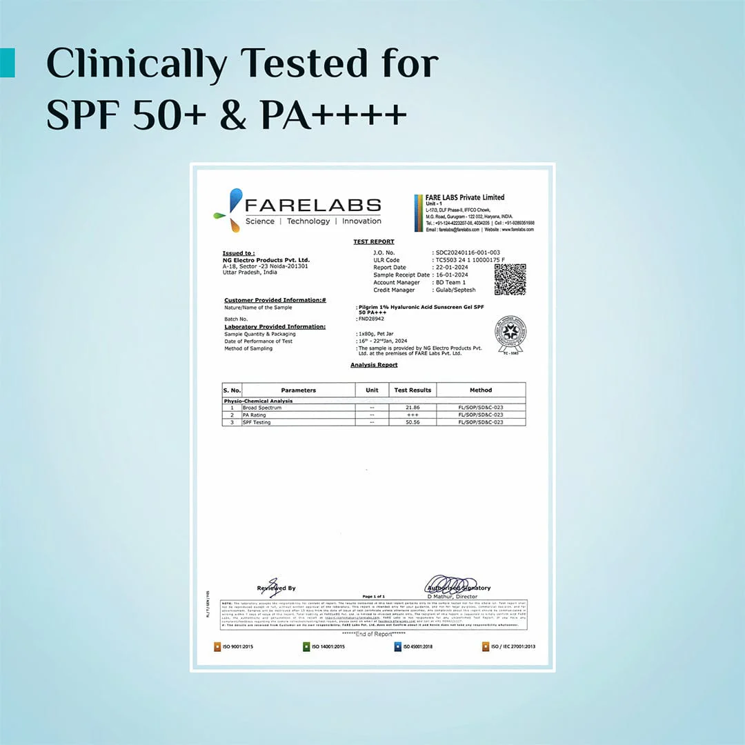 1% Hyaluronic Acid Aqua Sunscreen Gel SPF 50 PA++++ - Image 8