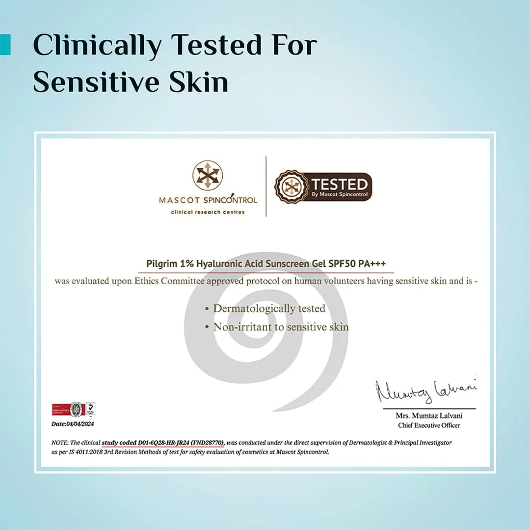 1% Hyaluronic Acid Aqua Sunscreen Gel SPF 50 PA++++ - Image 9