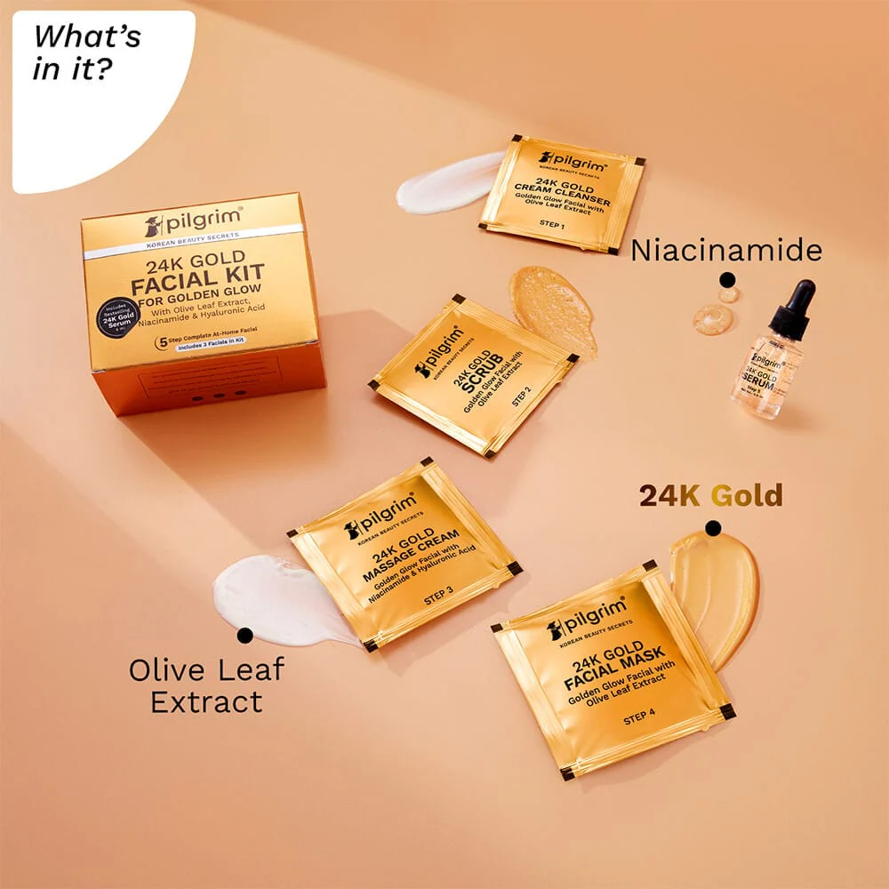 24K Gold Facial Kit For Golden Glow - Image 3