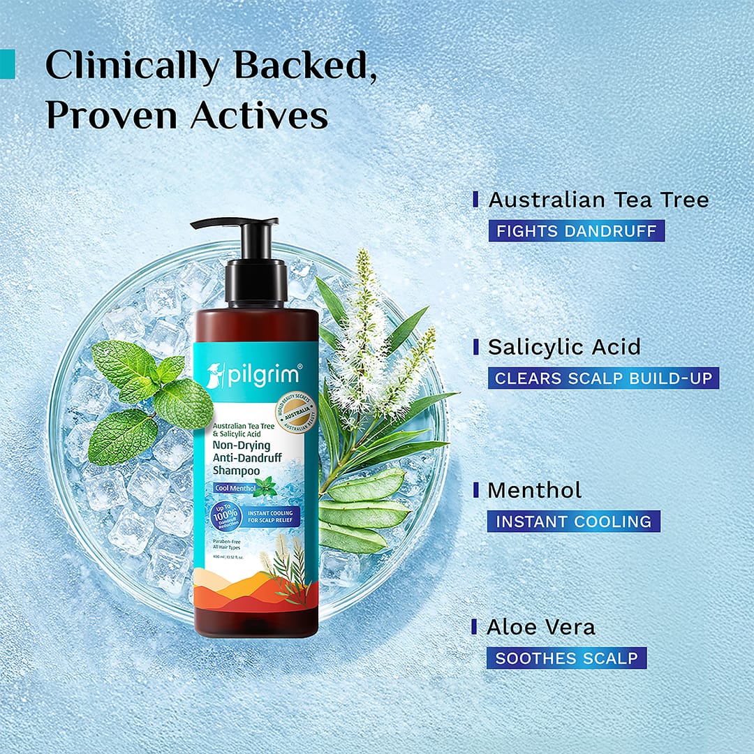 Australian Tea Tree Non-Drying Anti-Dandruff Shampoo Cool Menthol - 400ml - Image 3