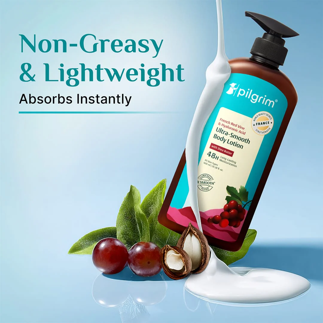 French Red Vine & Hyaluronic Acid Ultra-Smooth Body Lotion - 600ml - Image 2