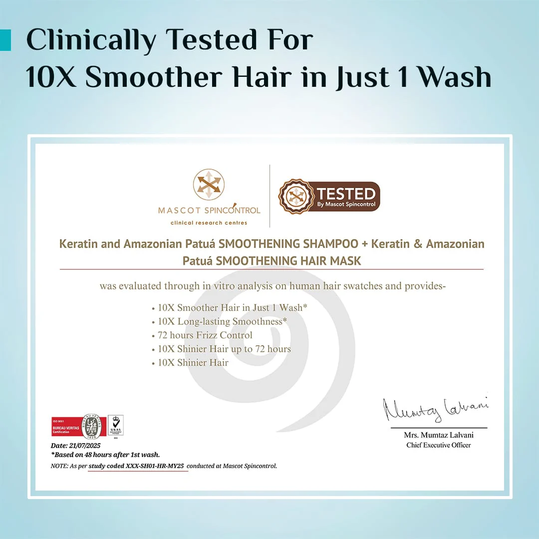 Keratin & Amazonian Patuá Smoothening Shampoo - 400ml - Image 8