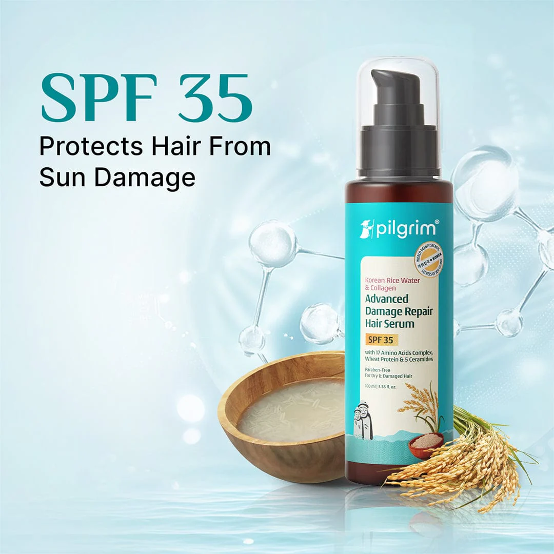 Korean Rice Water & Collagen Advanced Damage Repair Hair Serum SPF 35 - Image 2
