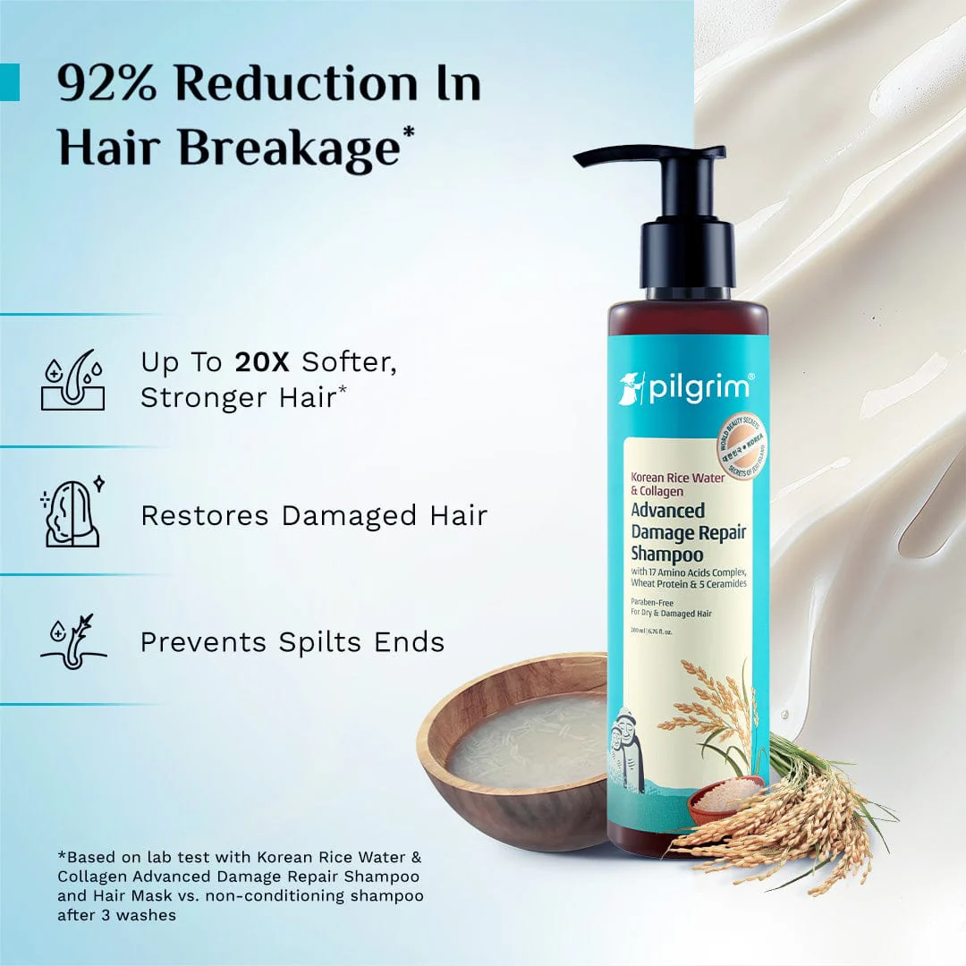 Korean Rice Water & Collagen Advanced Damage Repair Shampoo - Image 9
