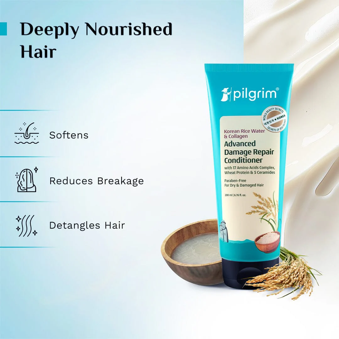 Korean Rice Water & Collagen Advanced Damage Repair Shampoo & Conditioner Combo - Image 3