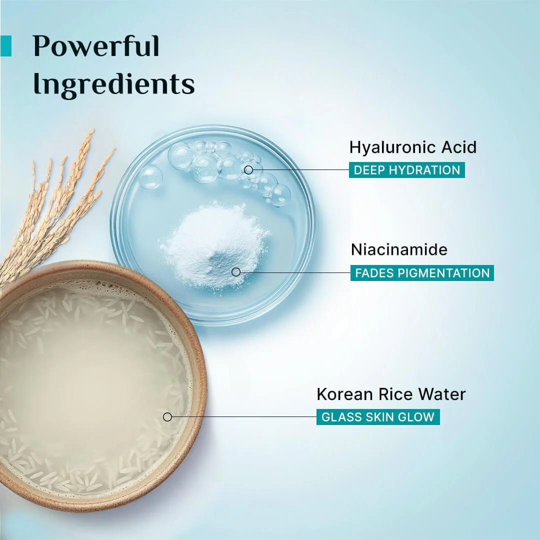 Korean Rice Water Hydra Glow Gel Face Wash - Image 3
