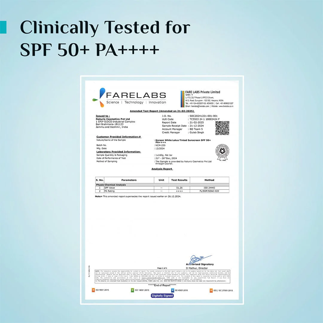 Korean White Lotus Tinted Sunscreen SPF 50+ PA++++ - Image 7
