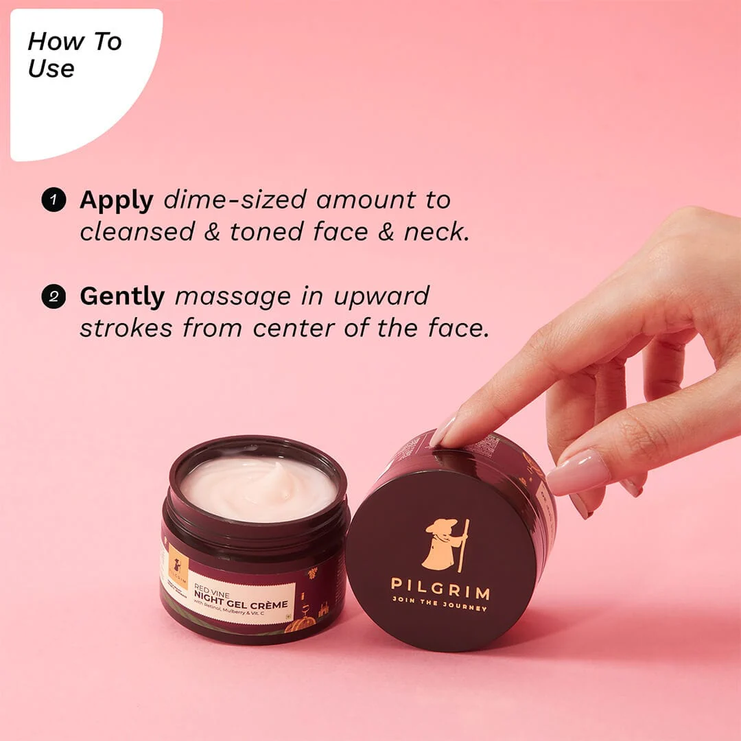 Red Vine Night Gel Crème with Retinol, Mulberry & Vit. C 50.gm - Image 7