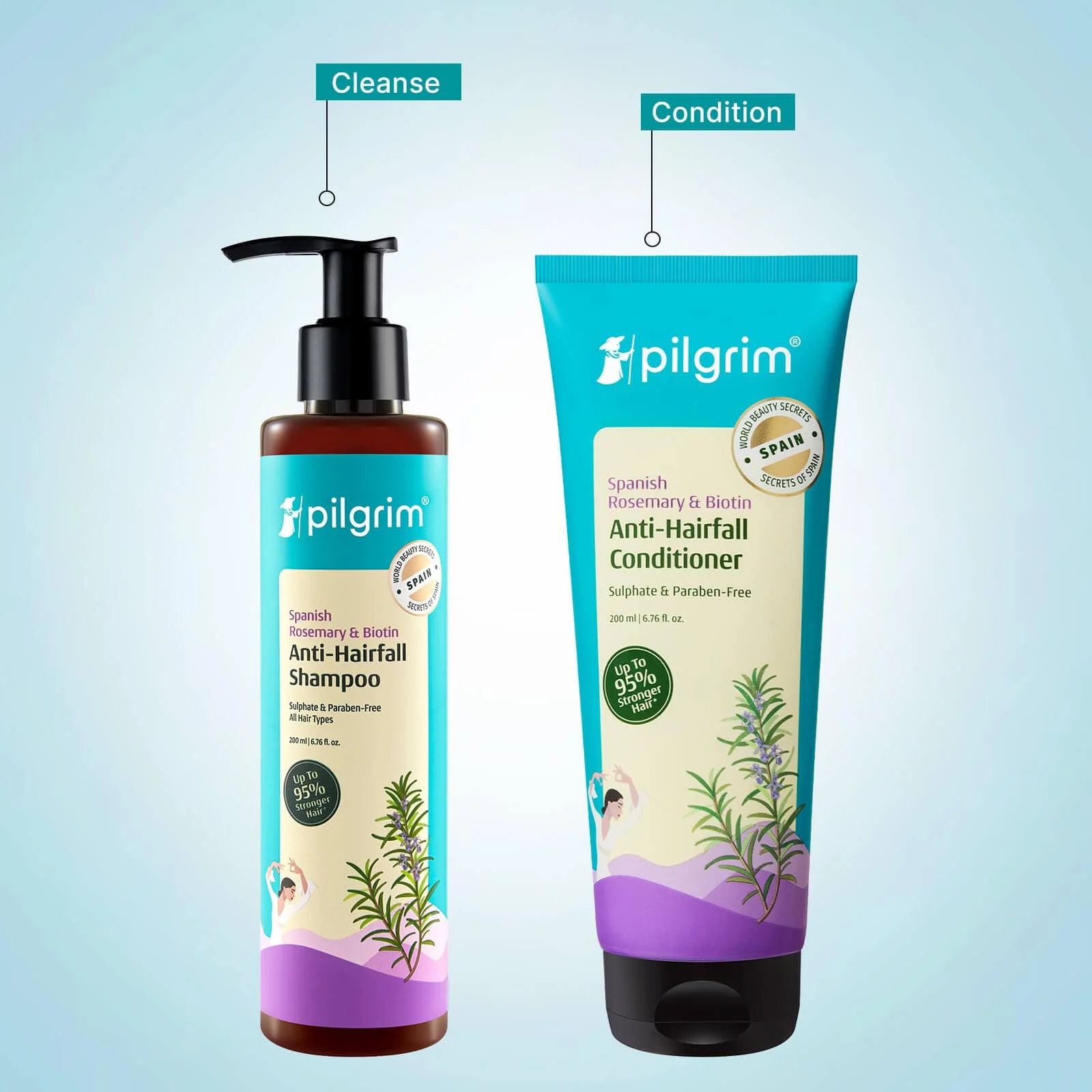 Spanish Rosemary & Biotin Anti-Hairfall Shampoo & Conditioner Combo - Image 5