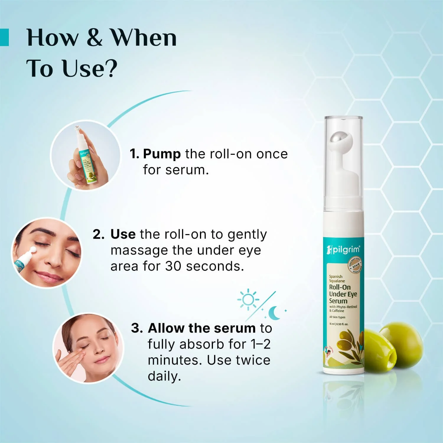 Spanish Squalane Roll-On Under Eye Serum - Image 6