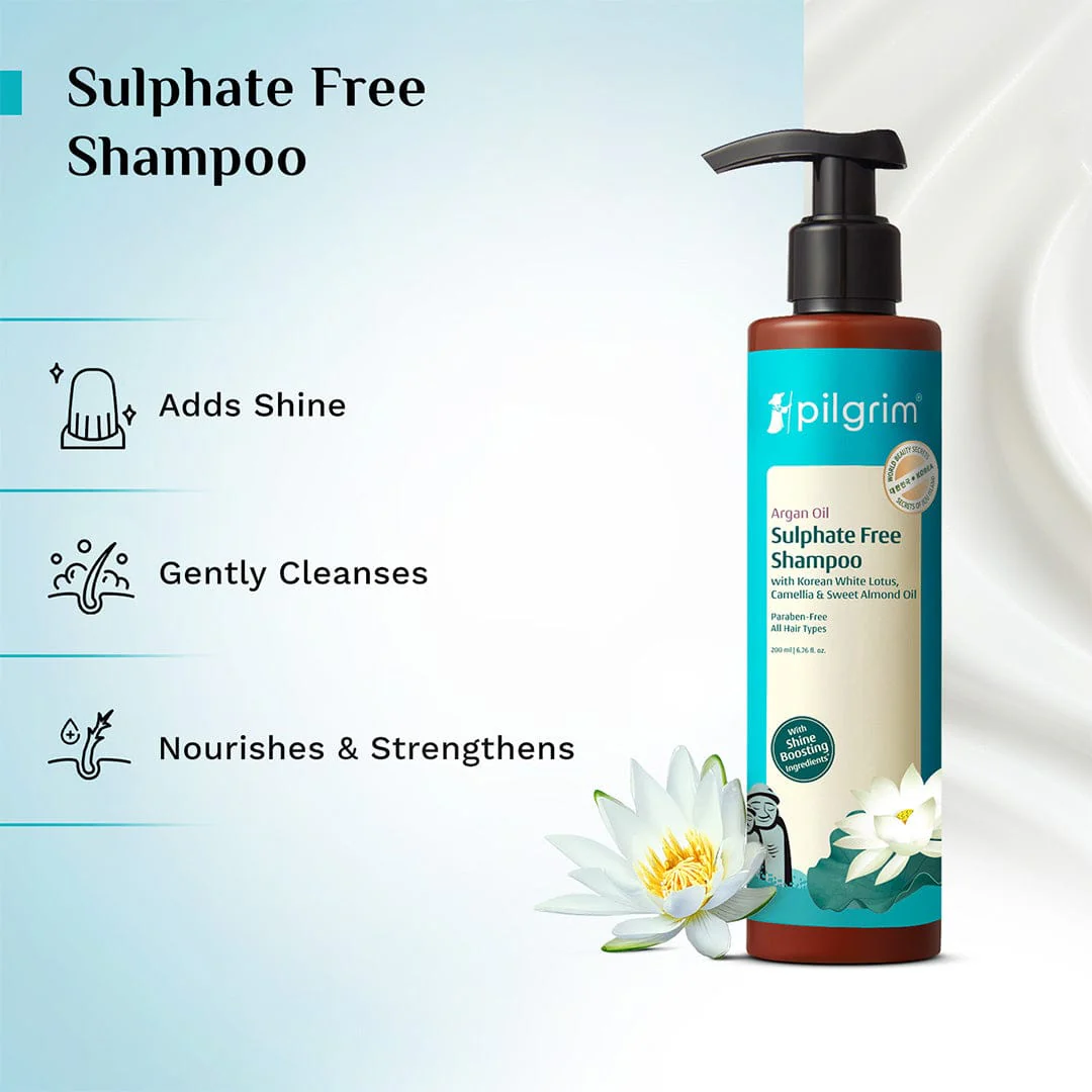 Argan Oil Sulphate Free Shampoo with Korean White Lotus, Camellia & Sweet Almond Oil - Image 4
