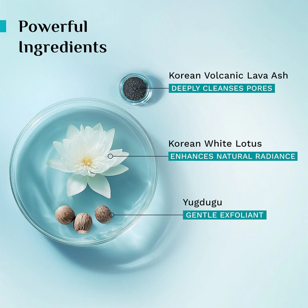 Korean Volcanic Lava Ash Purifying Gel Face Wash with White Lotus & Yugdugu - Image 4