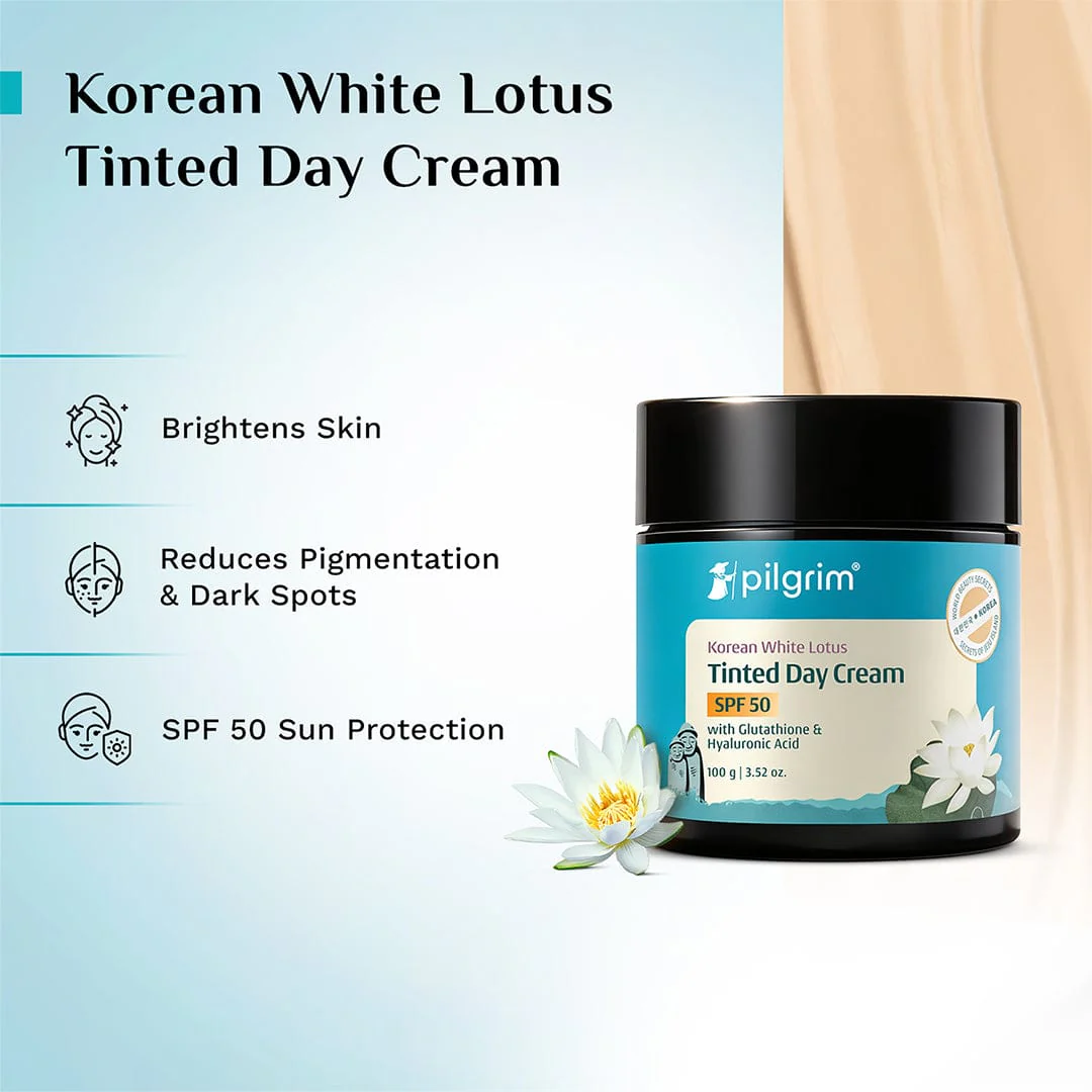 Korean White Lotus Tinted Day Cream SPF 50 - Image 3